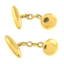 Pair of late Victorian 18ct gold cufflinks