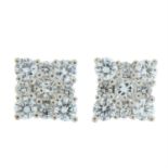 18ct gold vari-cut diamond cluster earrings