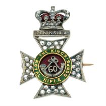 Diamond & enamel Royal Rifle Corps brooch