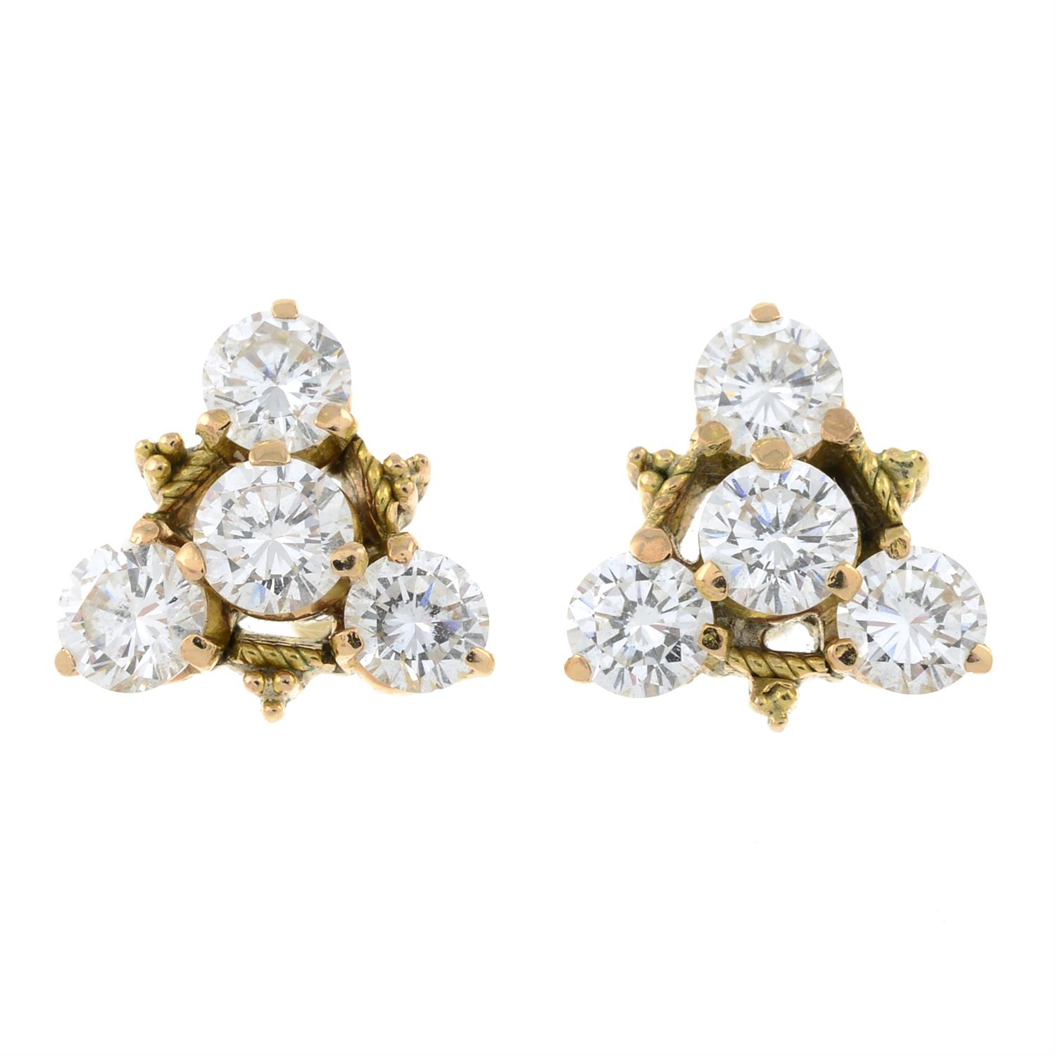 Diamond cluster earrings