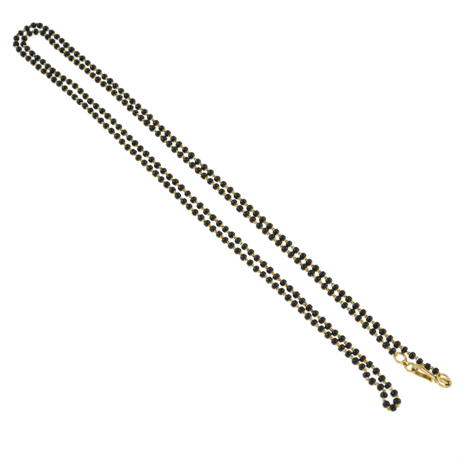 Onyx bead single-strand necklace