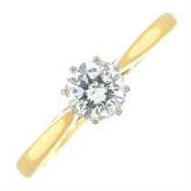 18ct gold diamond single-stone ring