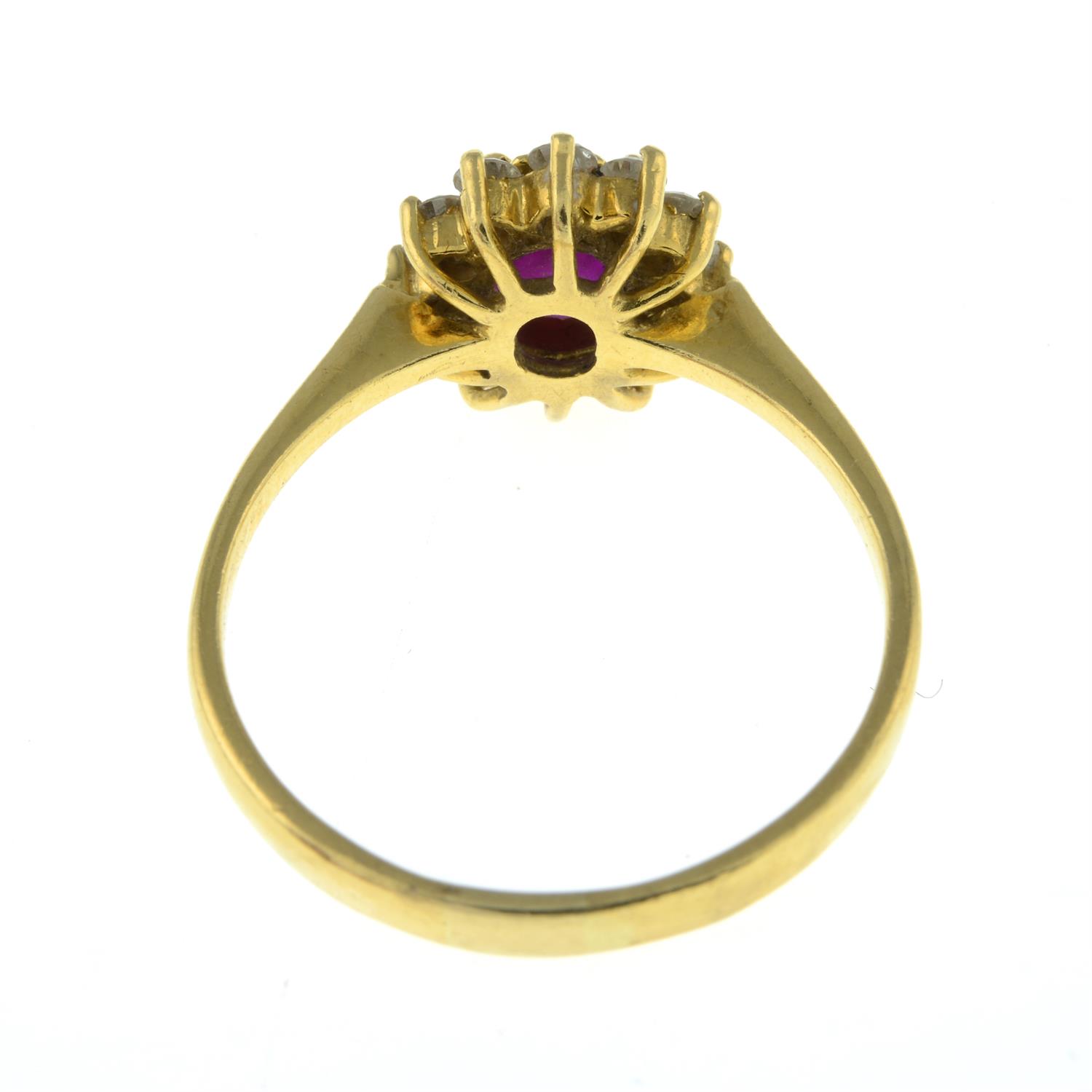 Ruby and diamond cluster ring - Image 2 of 2
