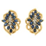 Sapphire and diamond floral earrings