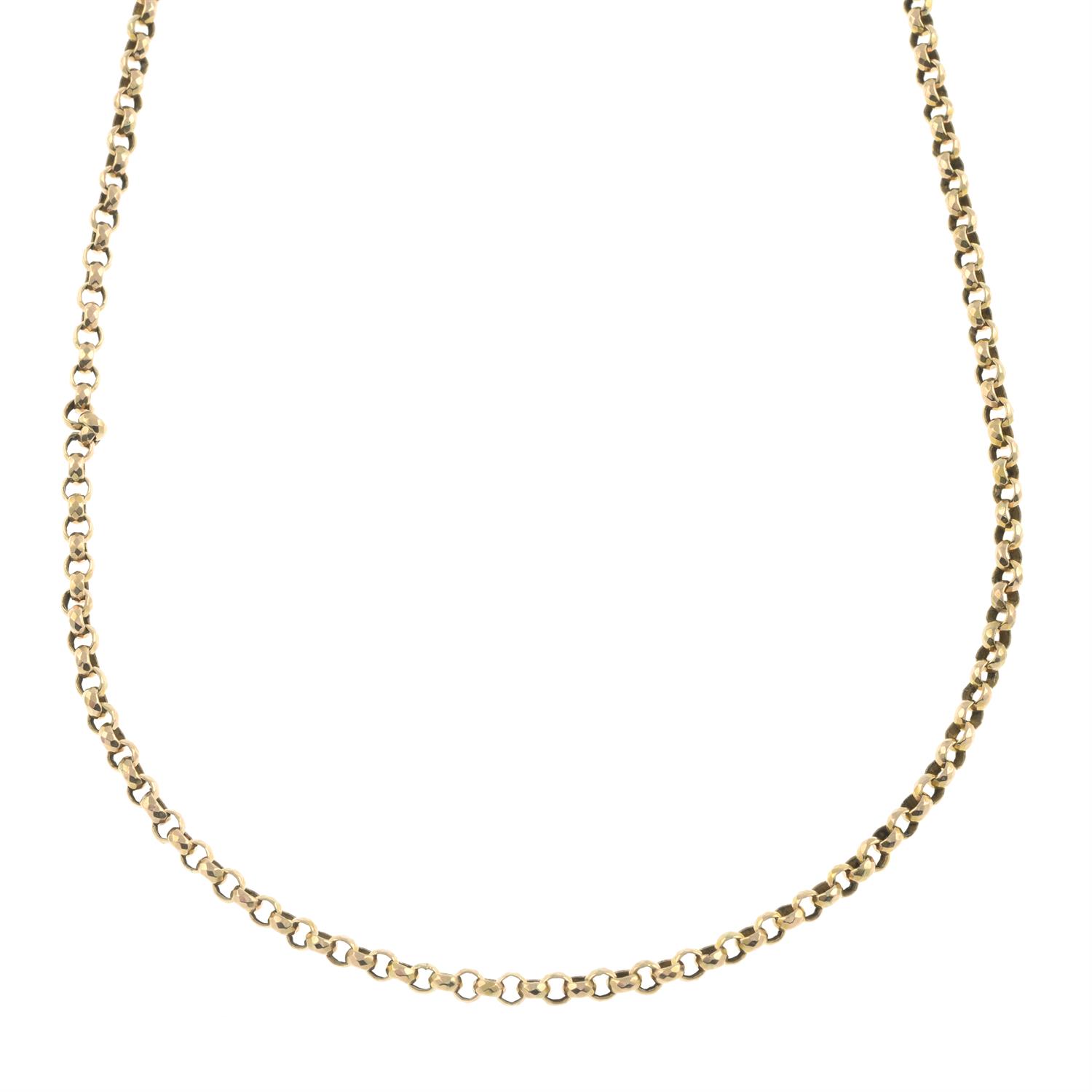 Late Victorian 9ct gold belcher-link necklace