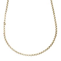Late Victorian 9ct gold belcher-link necklace