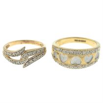 Two 9ct gold diamond rings