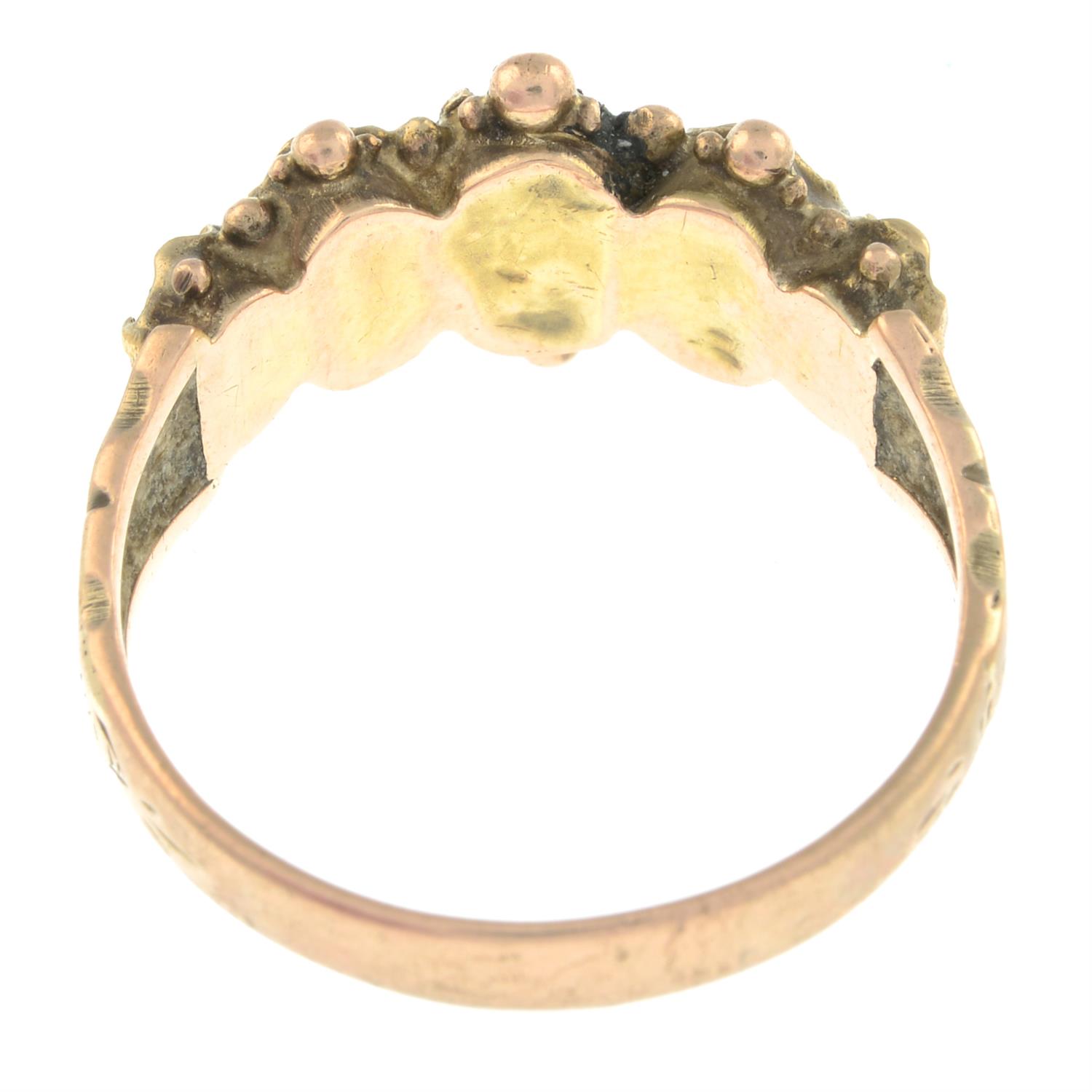 Early 20th century 9ct gold foil-back garnet ring - Image 2 of 2