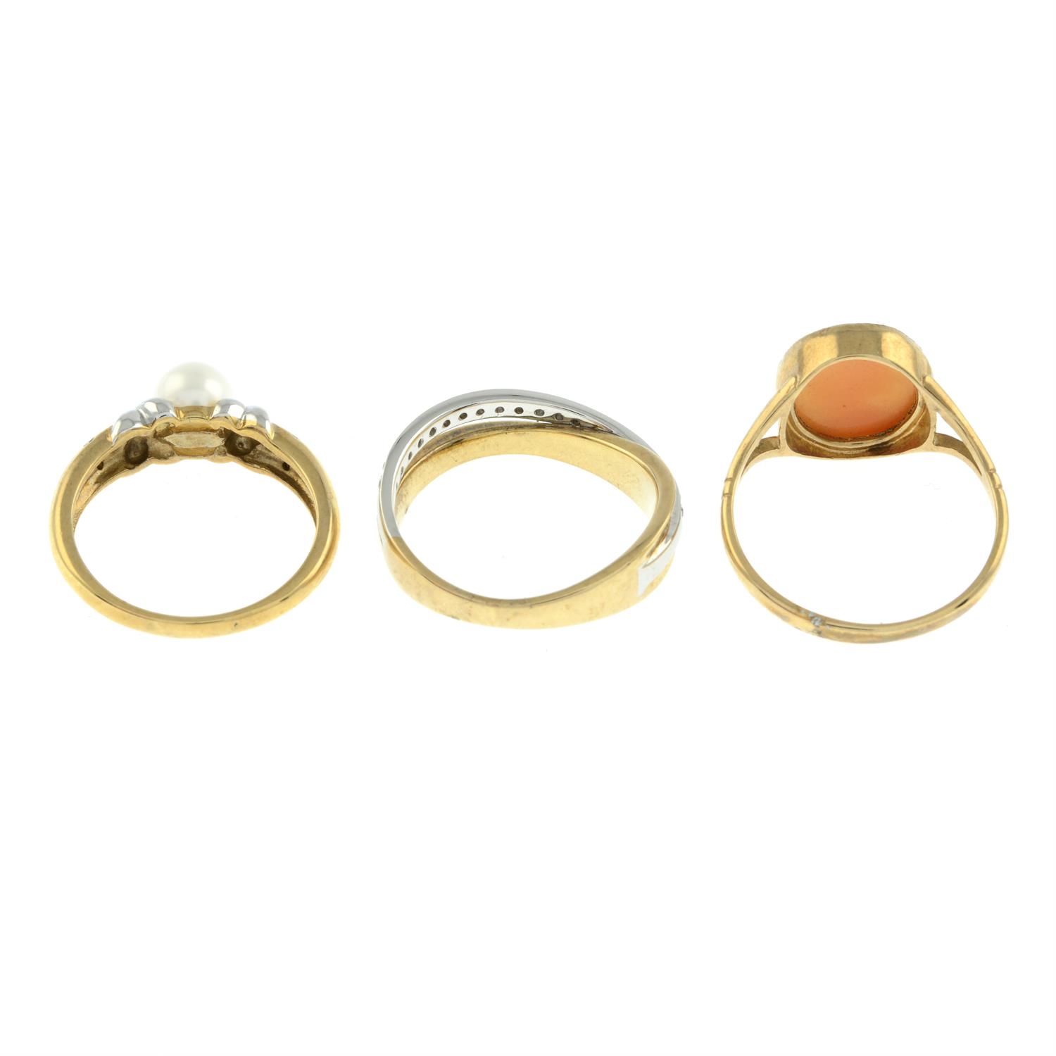 Three 9ct gold gem-set rings - Image 2 of 2