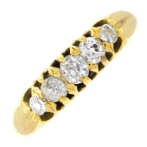 Old-cut diamond five-stone ring