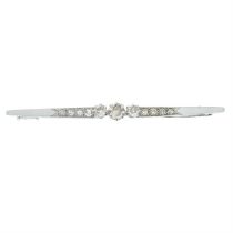 Early 20th century platinum diamond bar brooch