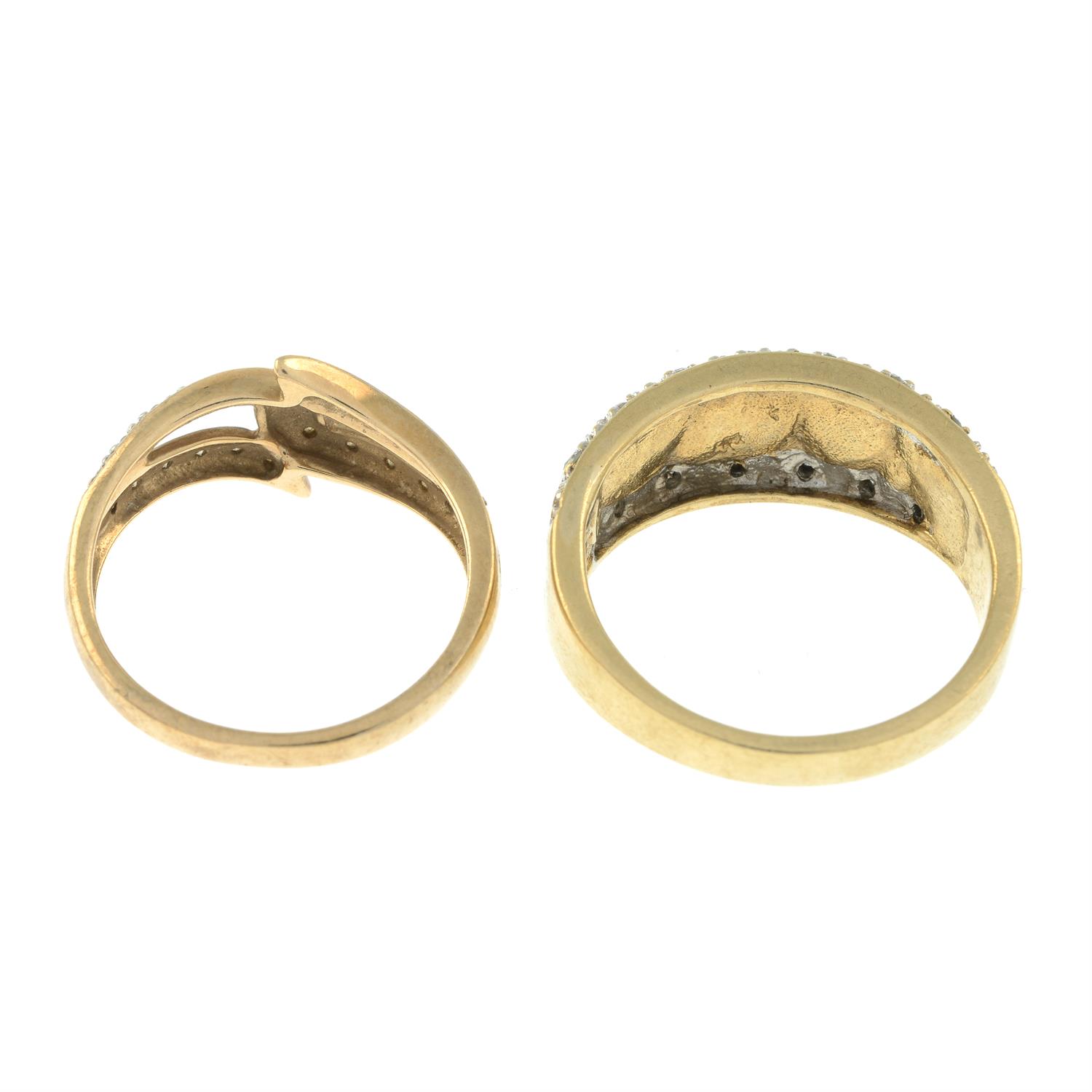 Two 9ct gold diamond rings - Image 2 of 2