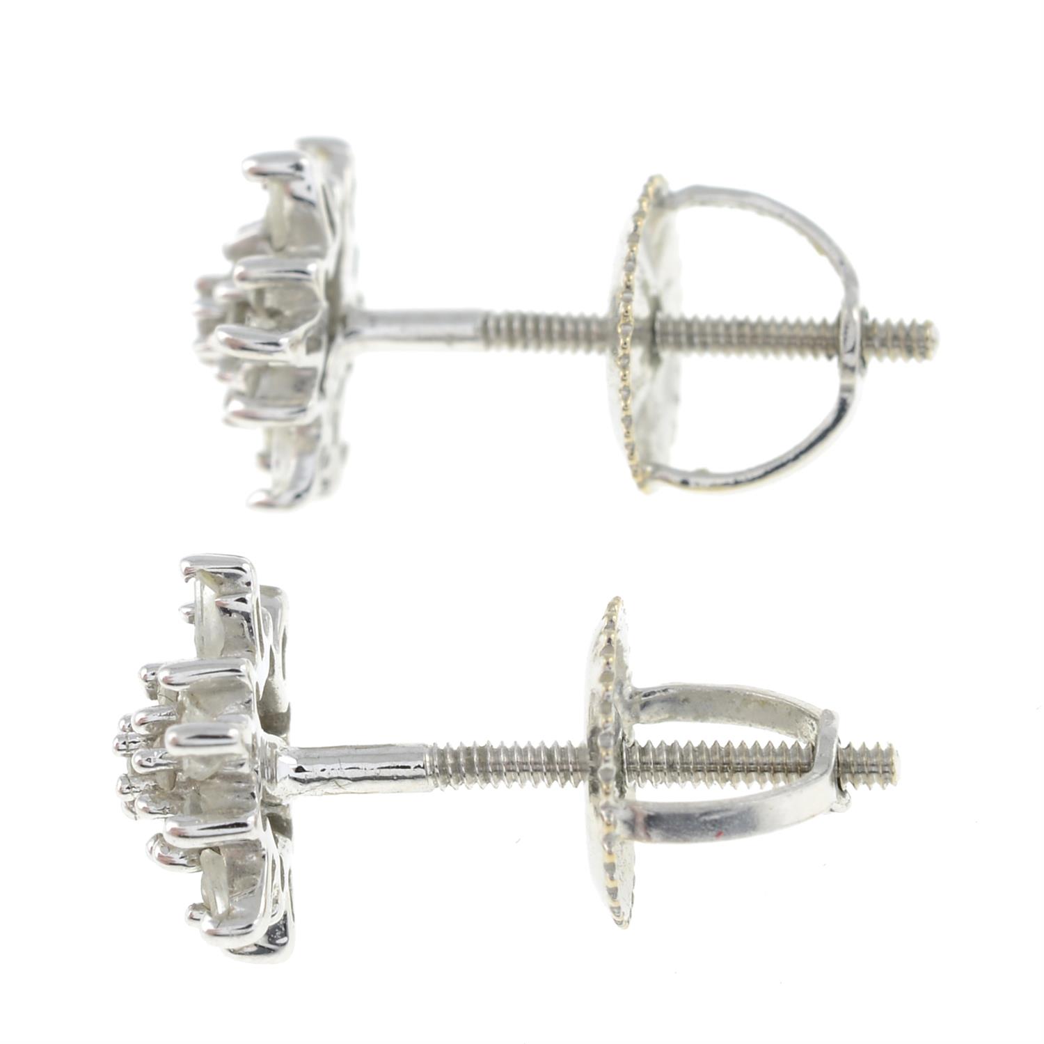 Diamond cluster earrings - Image 2 of 2