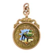 Early 20th century 9ct gold & enamel medallion