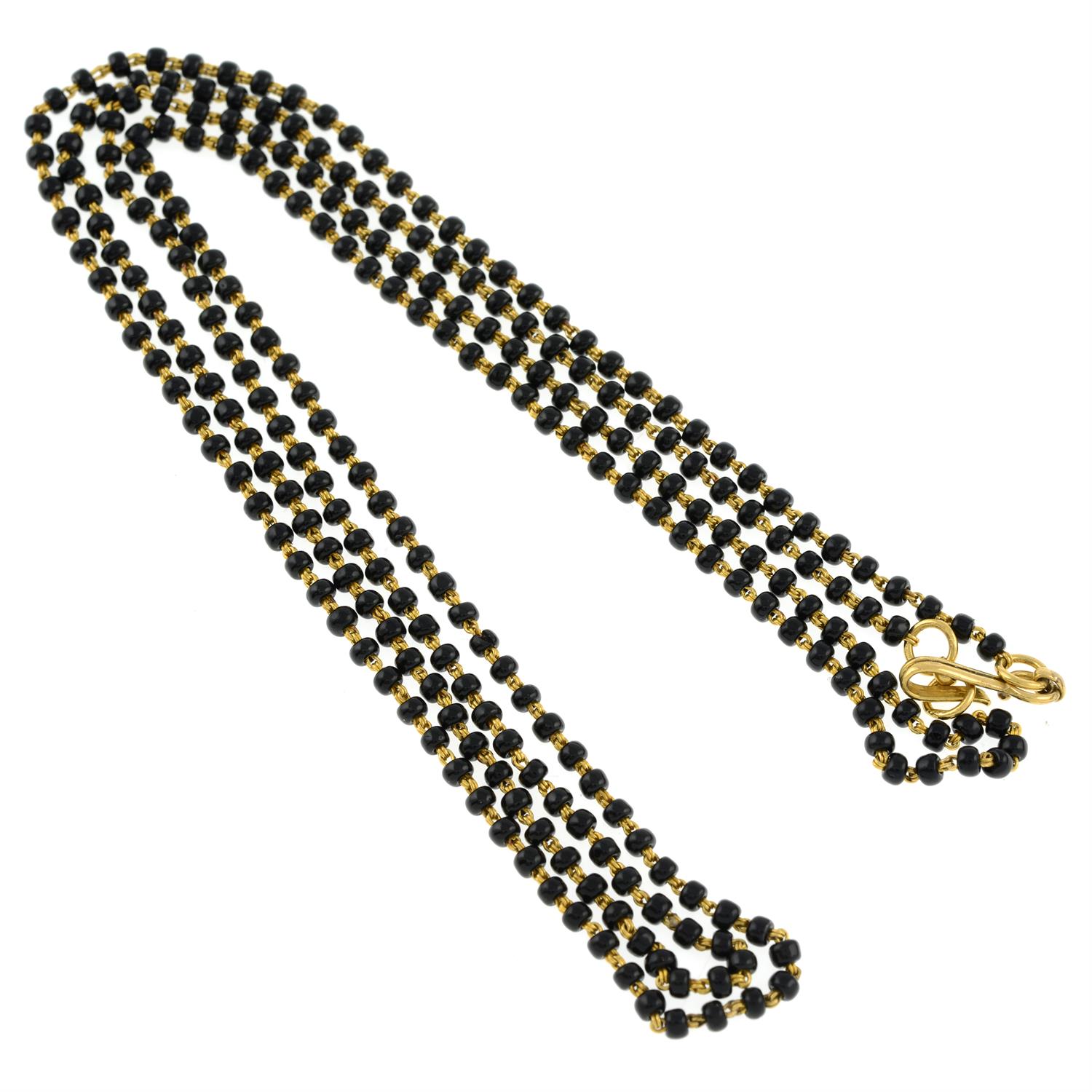 Onyx bead single-strand necklace - Image 2 of 2