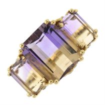 9ct gold ametrine & diamond ring