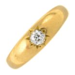Late Victorian 18ct gold diamond single-stone ring