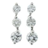 18ct gold diamond articulated drop earrings