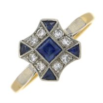 Sapphire & diamond geometric dress ring