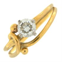 Diamond single-stone ring