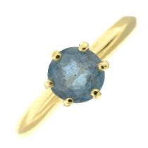 18ct gold aquamarine single-stone ring