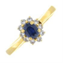 Sapphire and diamond cluster ring