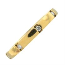 18ct gold diamond accent band ring