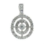18ct gold diamond target pendant