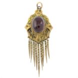 Victorian gold garnet cannetille pendant