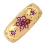 Late Victorian 15ct gold ruby dress ring