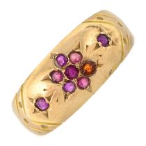 Late Victorian 15ct gold ruby dress ring