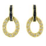 Sapphire and diamond drop earrings