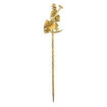 Late 19th century gold 'Digger' stickpin