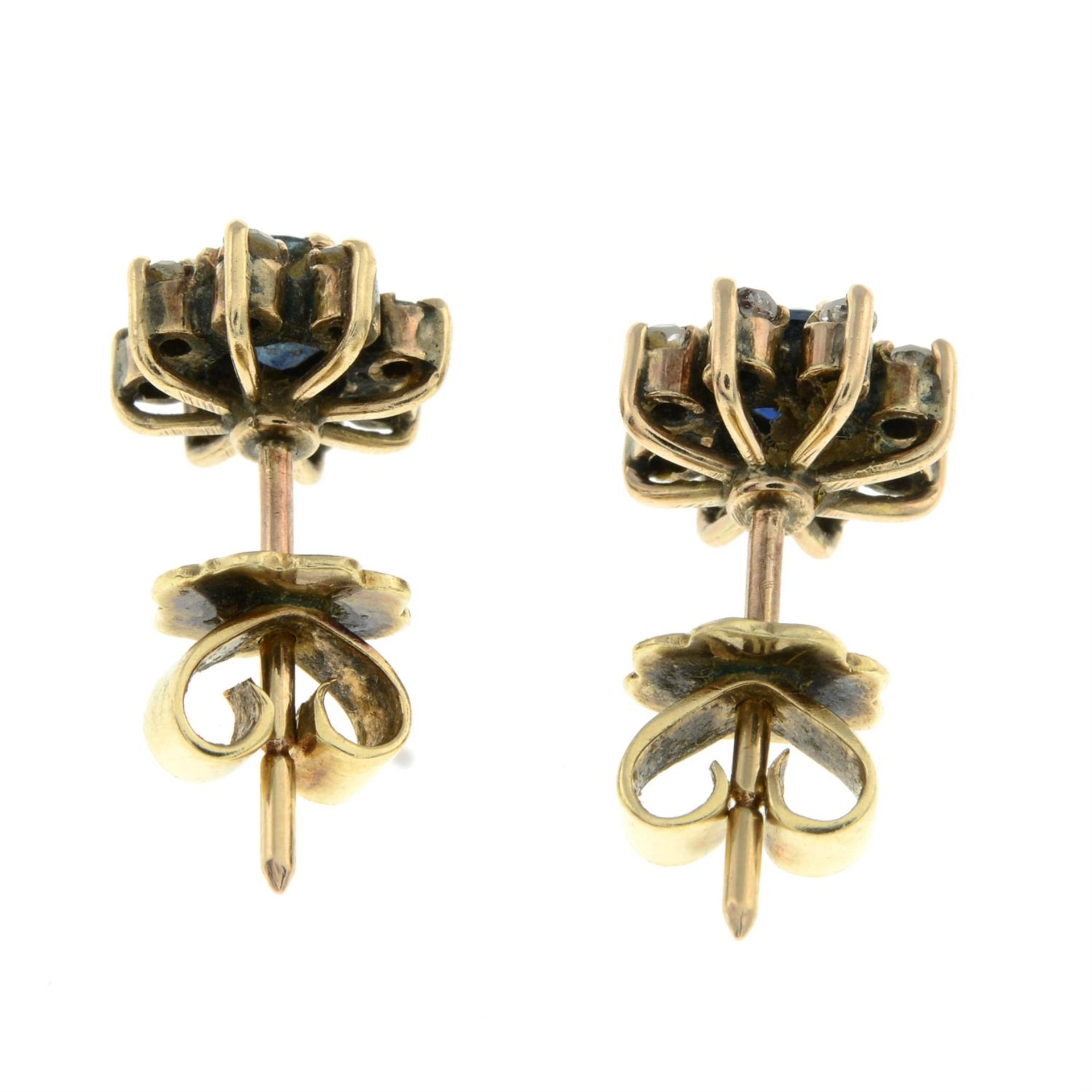 Sapphire & diamond earrings. - Bild 2 aus 2