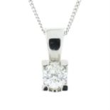 18ct gold diamond pendant & chain.