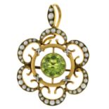 Edwardian 15ct gold gem pendant/brooch