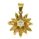 Floral pendant with diamond highlight