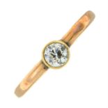 Mid 20th century 15ct gold old-cut diamond ring