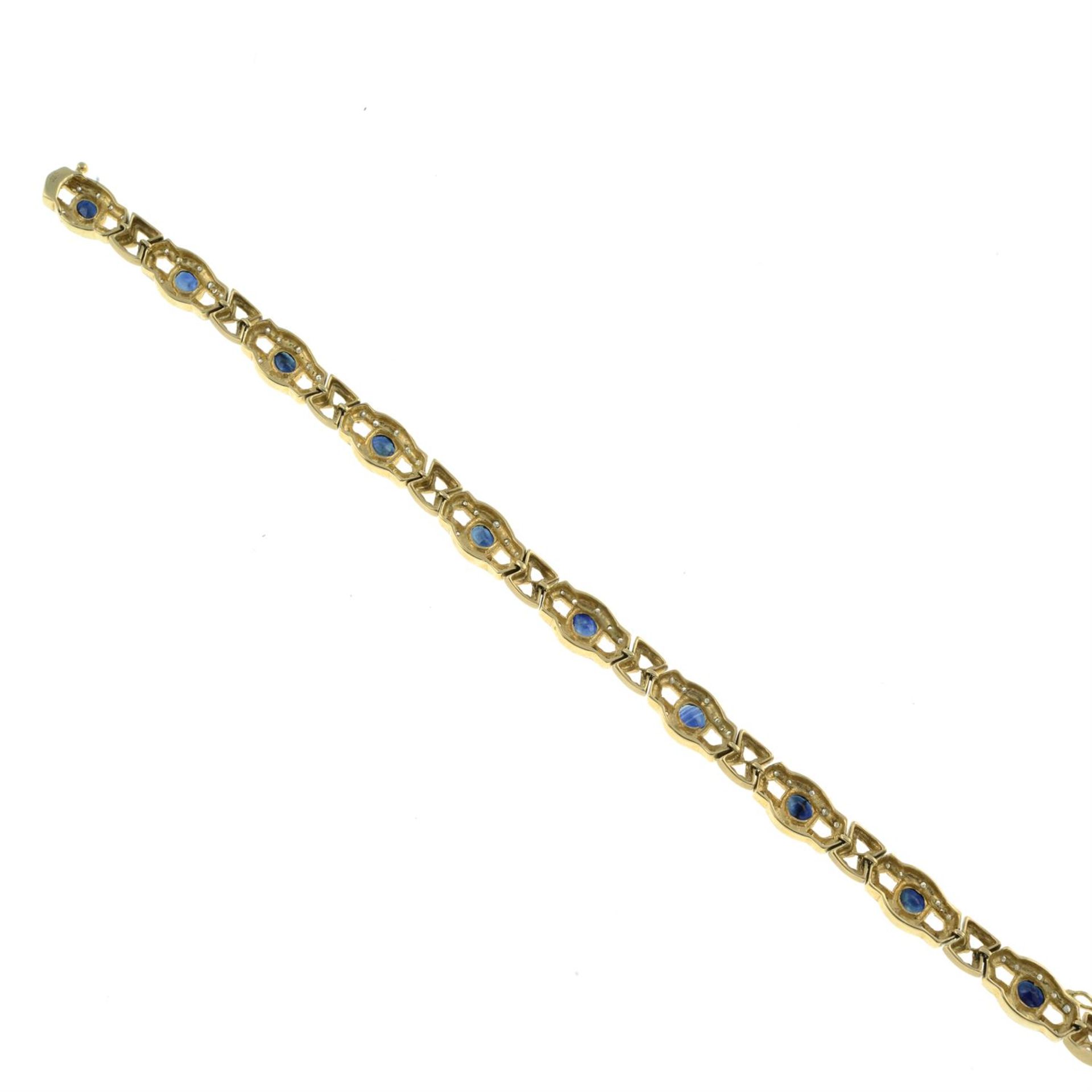 Sapphire & diamond fancy-link bracelet - Image 2 of 2