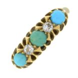 Late Victorian turquoise & diamond ring.