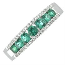18ct gold emerald & diamond ring.