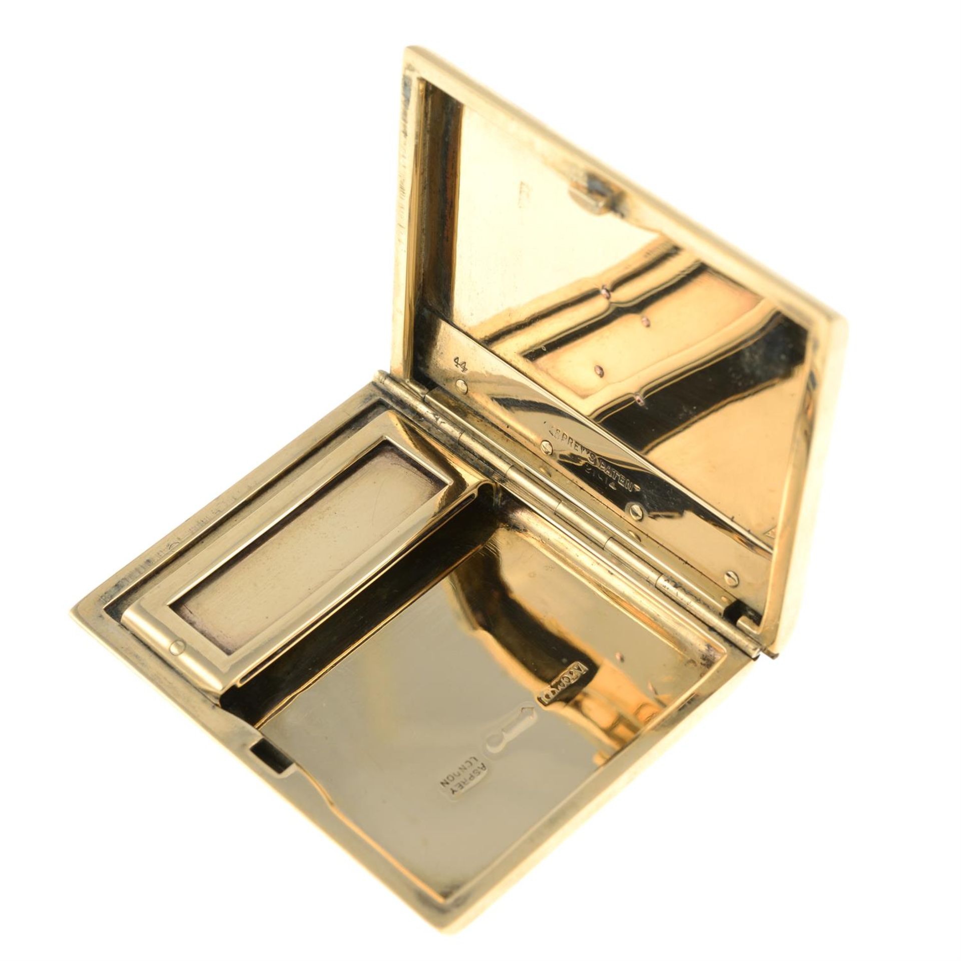 'slide action' 9ct gold vesta case, by Asprey. - Image 3 of 3