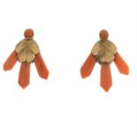 Mid 20th century coral earrings