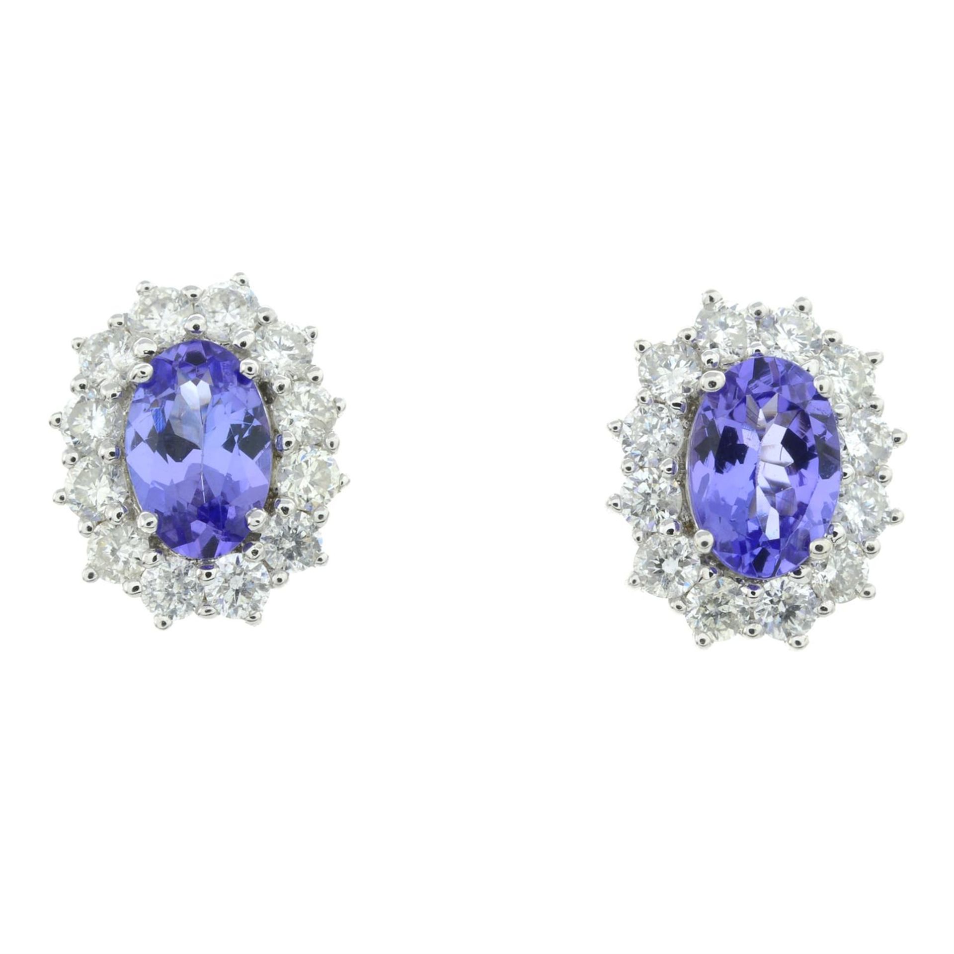18ct gold tanzanite & diamond earrings