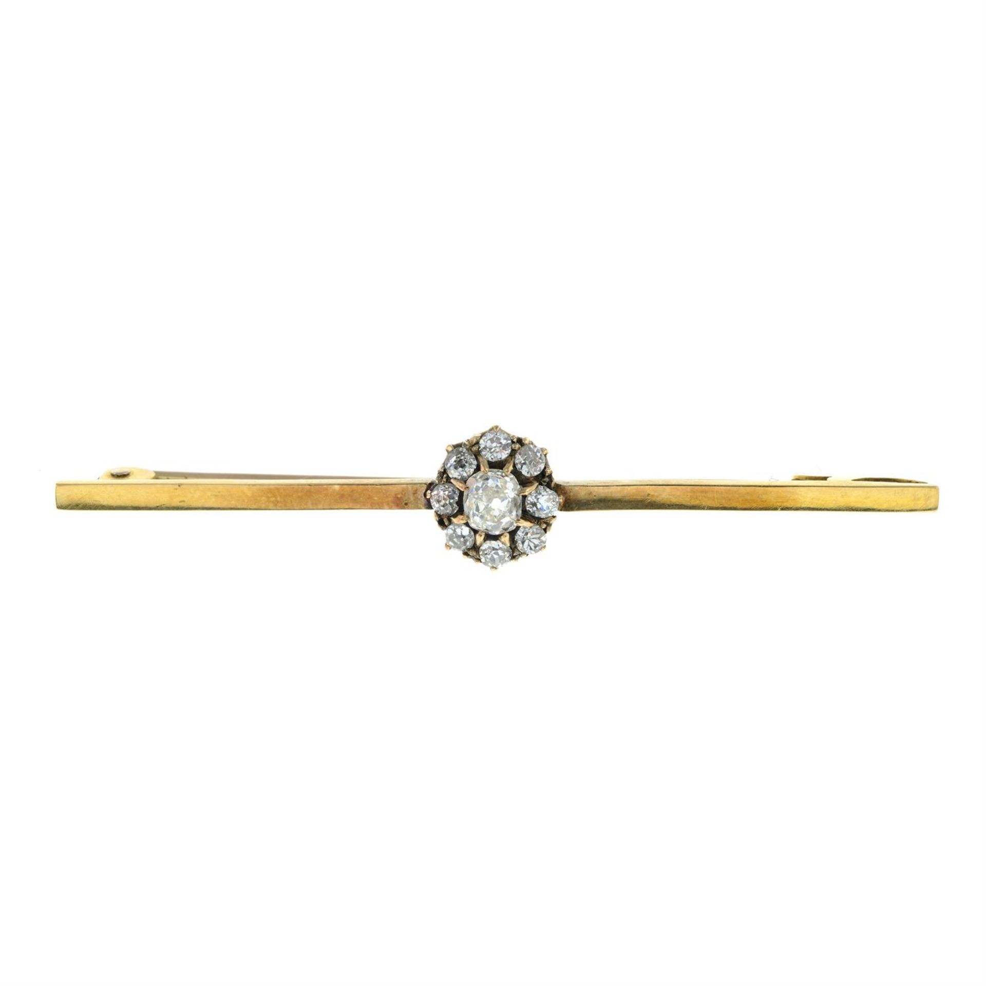 Early 20th century 18ct gold diamond brooch.