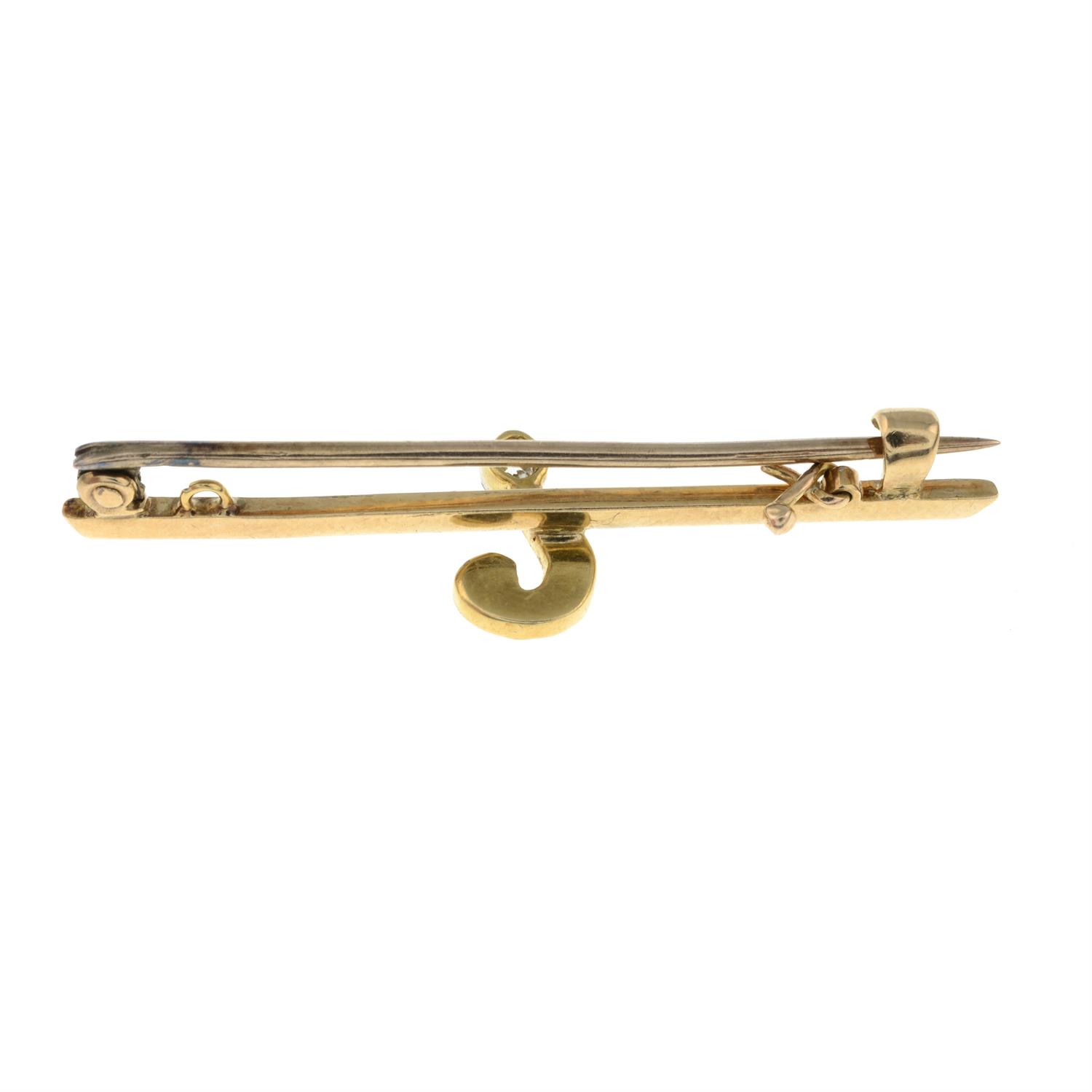 Early 20th century gold gem brooch - Image 2 of 2