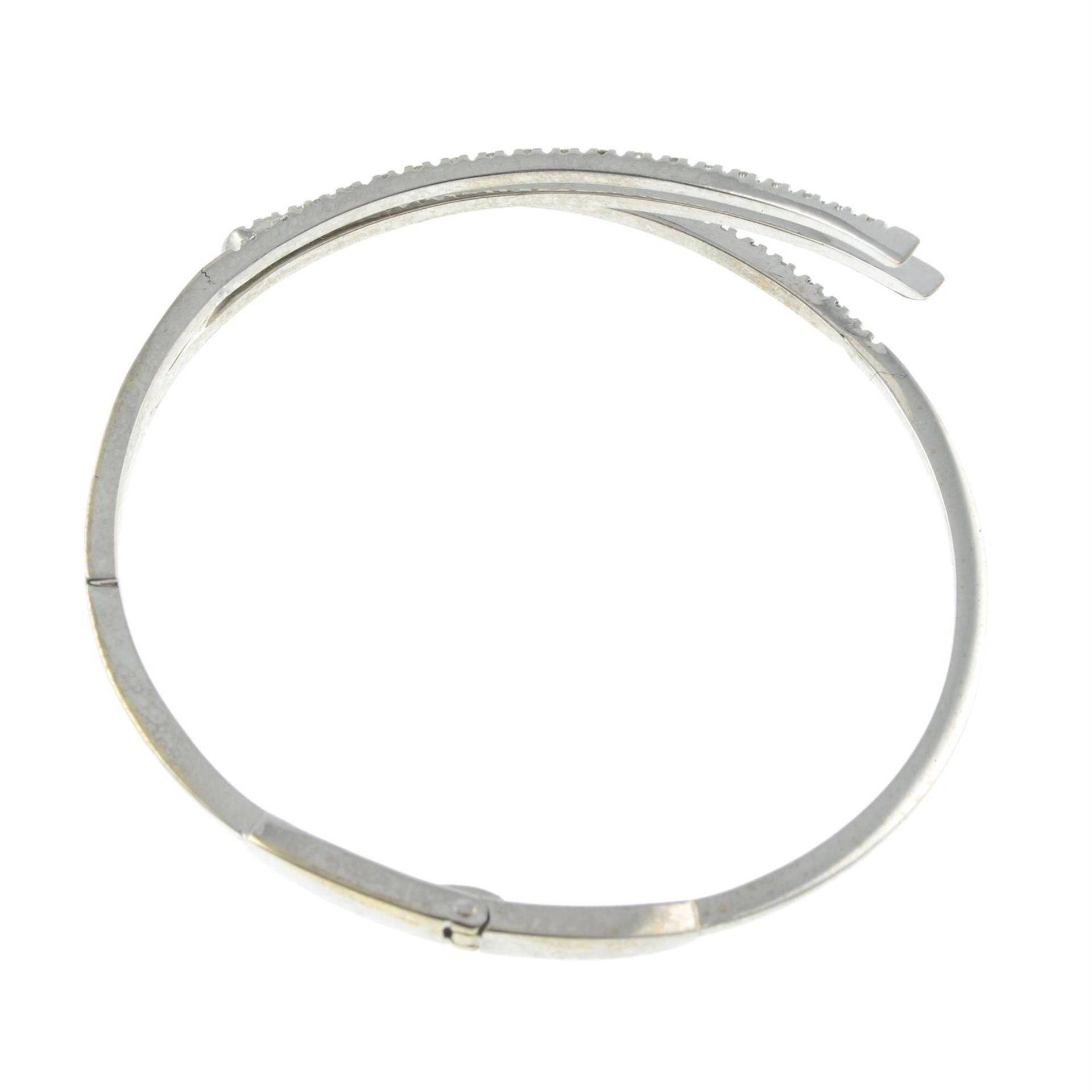 Brilliant-cut diamond openwork bangle. - Image 2 of 2