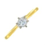 1970's 18ct gold diamond single-stone ring