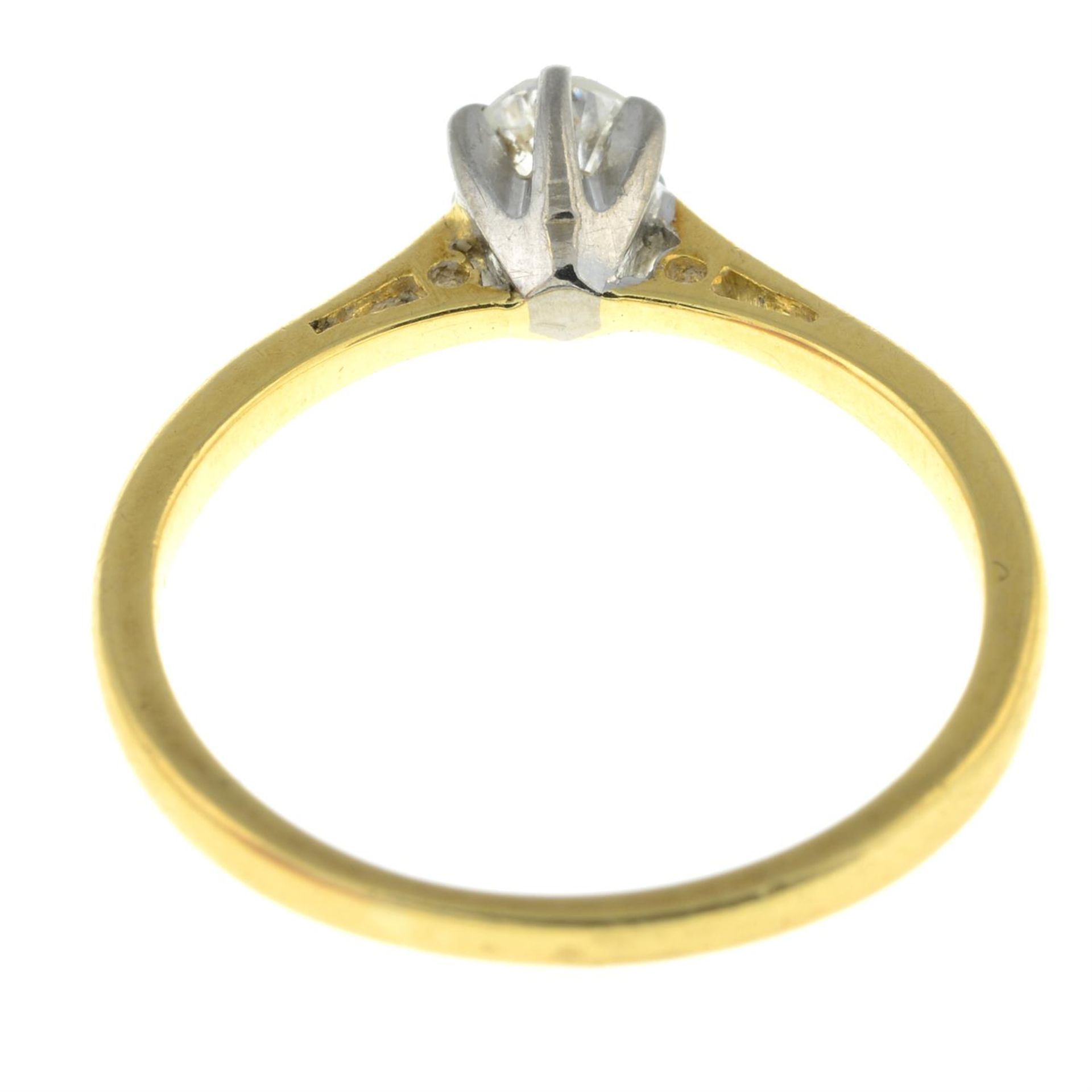 1970's 18ct gold diamond single-stone ring - Image 2 of 2