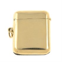 Early 20th century 9ct gold vesta case, by William Neal & Sons.